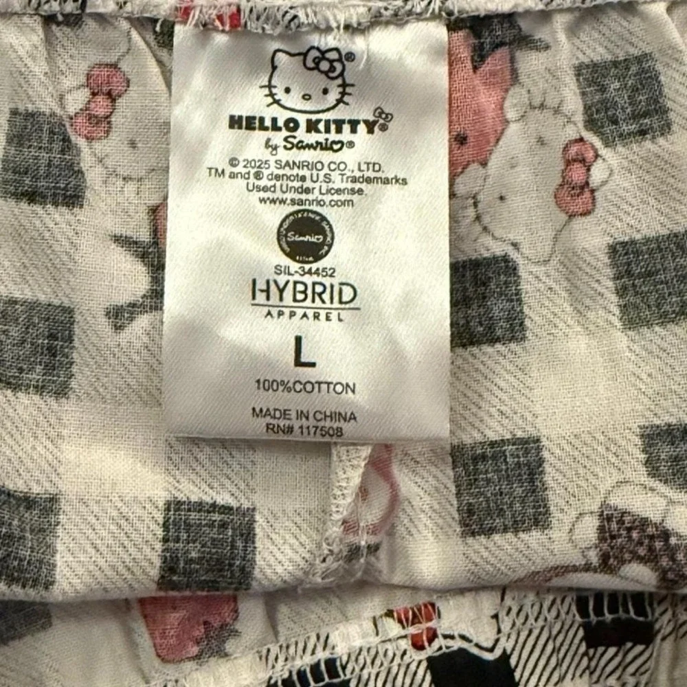 Hello Kitty gingham shorts Sanrio Size L 100% Cotton New